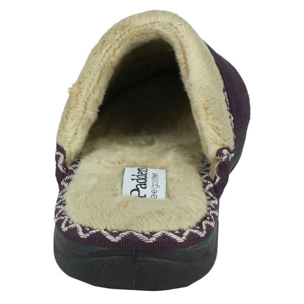 Padders Ladies Padders Wide Fitting Slipper Mules Scotty