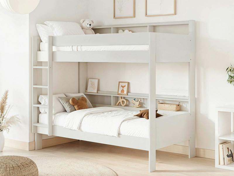 Noomi Bodie Solid Wood Storage Bunk Bed White