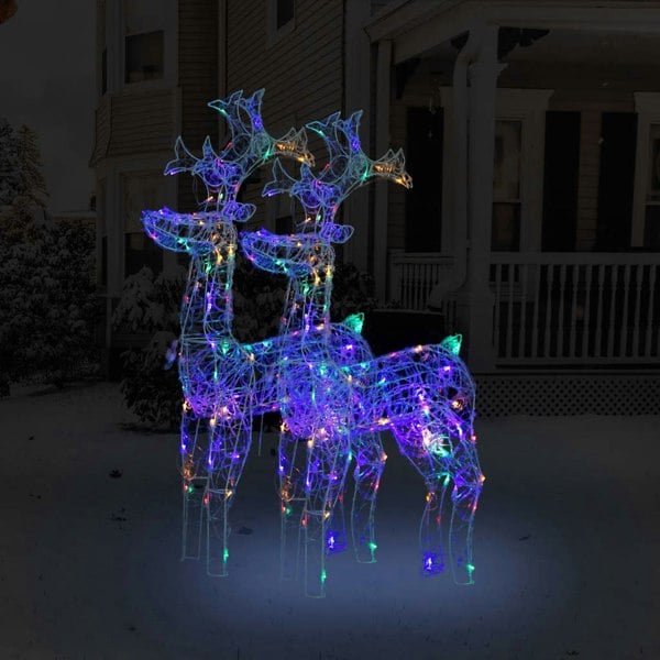 Berkfield Reindeer Christmas Decorations 2 pcs 60x16x100 cm Acrylic