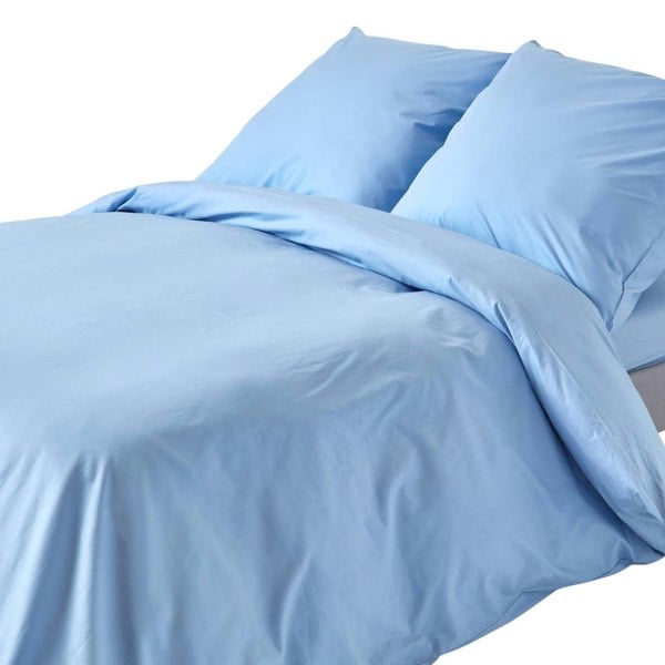 HOMESCAPES Crisp & Cool 200 TC Egyptian Cotton Percale Duvet Cover Set, European Size