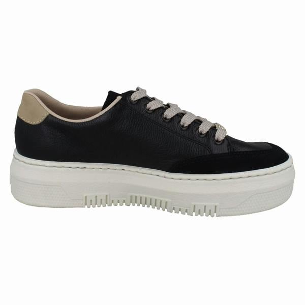 Rieker Ladies Rieker Textured Leather Platform Trainers M1912