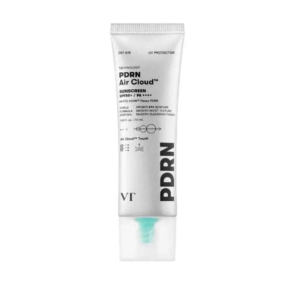 VT PDRN Air Cloud Sunscreen – 50ml Korean SPF with PDRN (Salmon DNA) and weightless sun protection available at Atelier De Glow UK.