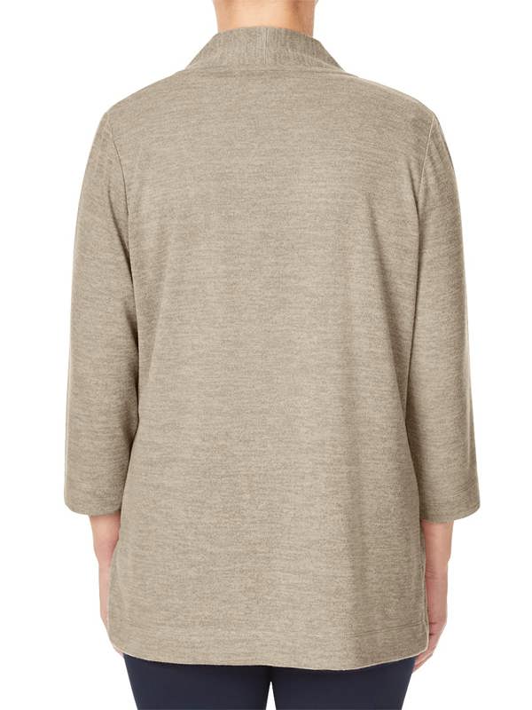 PennyPlain Long Line Cardi - Oatmeal