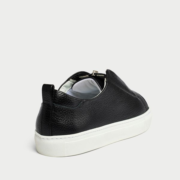 Estella black sneakers back view