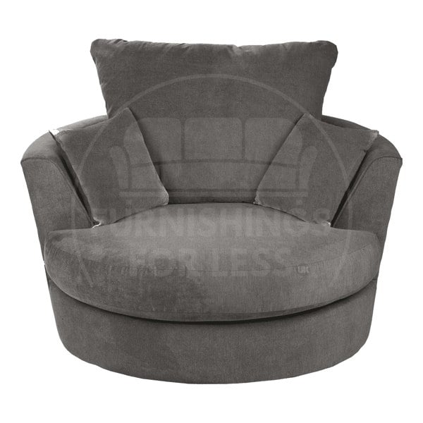 Casper Chenille Fabric Swivel Chair - 3