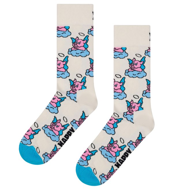 Happy Socks 2-Pack Good Pig Bad Pig Socks Gift Box, White