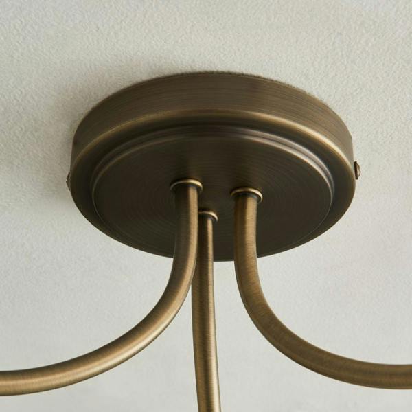 Pagazzi Lighting Hamilton 3 Light Antique Brass Semi Flush Ceiling Light