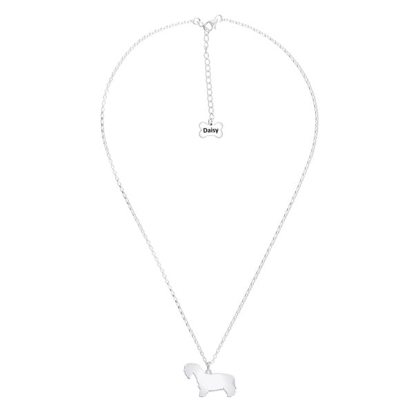 Cesky Terrier Silhouette Silver Necklace - Personalised - MYLEE London