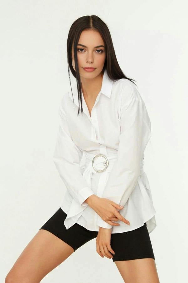 WOVCOR Woven Shirt with Belt Buckle Detail