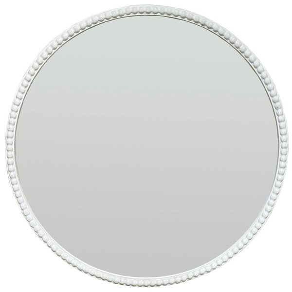 Wyld Haus White Beaded Round Wall Mirror