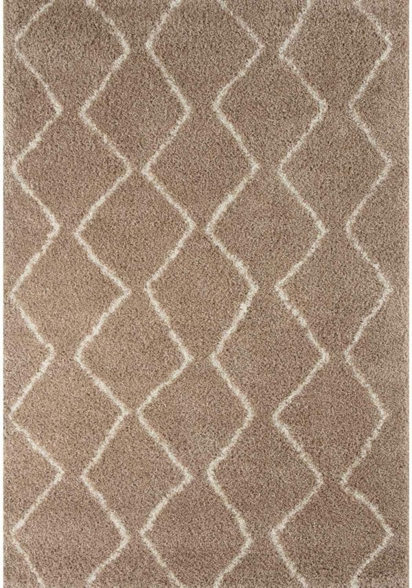 Shaggy rug Beige colour High Quality Elegant Moroccan Pattern