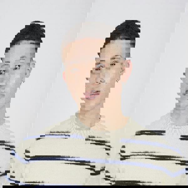 Brave Soul Ecru High Crew Neck Striped Knit Jumper - Ecru Image 4