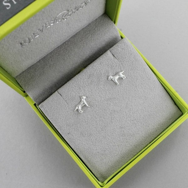 Classic Labrador Silver Stud Earrings - Reeves & Reeves