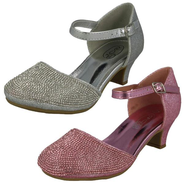 Spot On Girls Spot On Mid Heel Glittery Shoes H3082