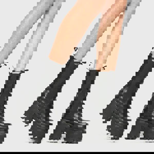 Lamoda Wipe Out Chunky Platform Ankle Boots Black PU Gothic Grunge Retro