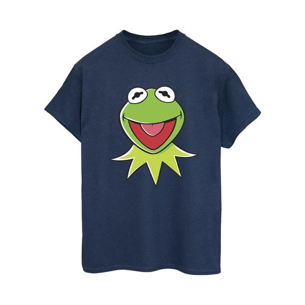 Disney Womens/Ladies Muppets Kermit Head Cotton Boyfriend T-Shirt - Navy Blue