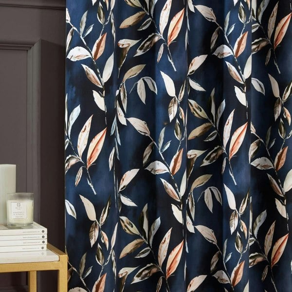 Sundour Madrid Navy Blackout Ready Made Eyelet Curtains