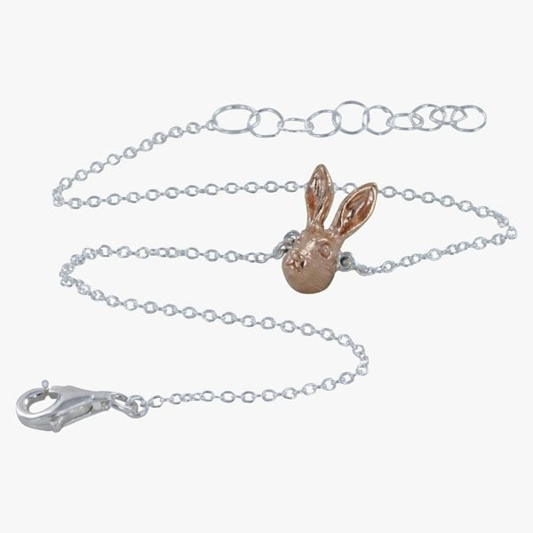 Hare Mask Sterling Silver Adjustable Bracelet - Reeves & Reeves