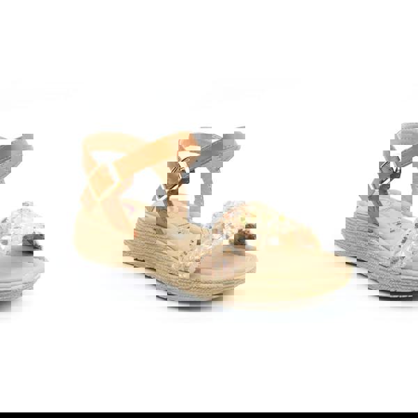 Heavenly Feet Heavenly Feet SARA Womens Platform Sandals Tan/Gold Multi