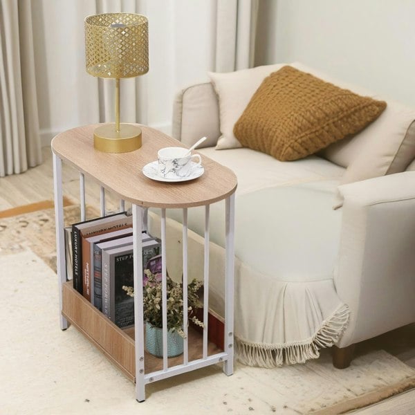 Rafaelo Mobilia 2 Tier Narrow Side Table Oak