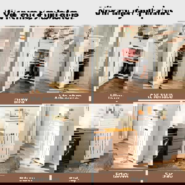 Levede Shoe Cabinet 4-Tier Door Entryway Storage Rack Organizer Cupboard White