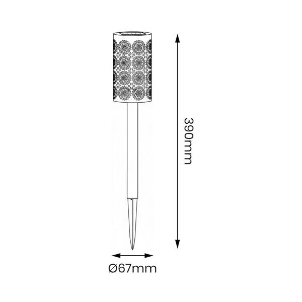 Milagro Solar Lamp Decor 3000K Ip44 4Pcs Black