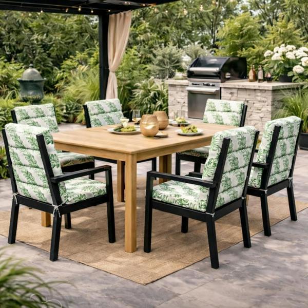 Gardenwize Pair of Outdoor Seat Cushion – Bali Full Length Chair Pad
