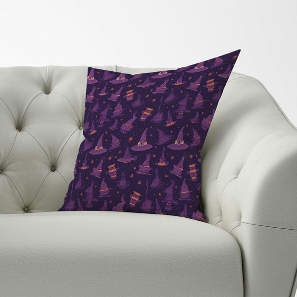 Warren Reed Witch Hats And Broomsticks Cushions