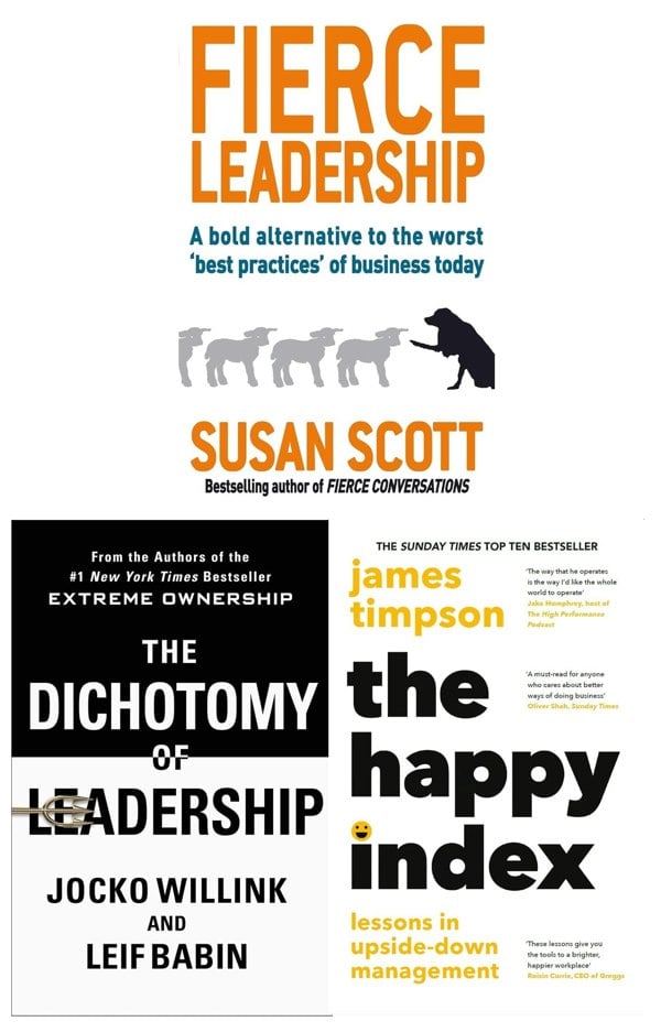 The Happy Index, The Dichotomy of Leadership, Fierce Leadership Collection 3 Books Set