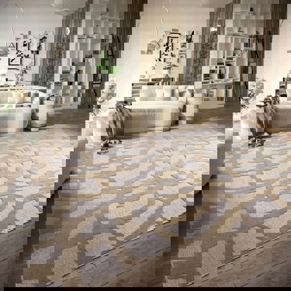 The Rugs Geometric Design Short Pile Rug - Modern Comfort