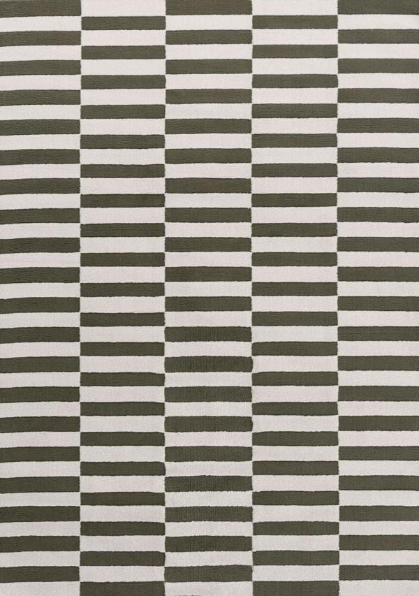 Loft Striped Green Rug Non-shedding, easy care.