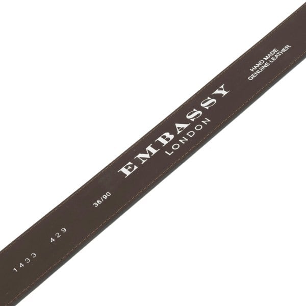 Embassy London Alec - Brown Black - Men'classic belt in brown and black genuine leather combo