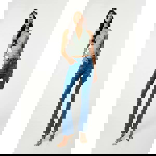 Pink Vanilla Ruched Side Halter Top In Polka Dot