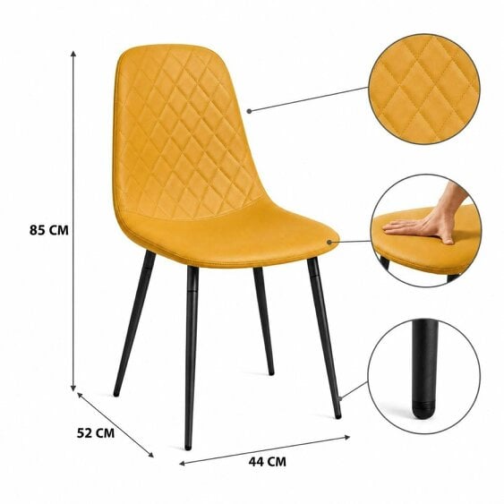 Kosy Koala Dining Table Set With 4 Mustard Chairs And 1 Bench Dining Room Furniture