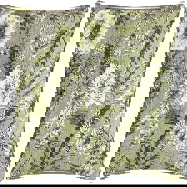 Wylder Harlington Botany Piped Velvet Floral Cushion Cover - Moss