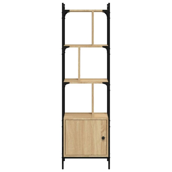 Berkfield Bookcase with Door Sonoma Oak 44.5x30x154.5 cm Engineered Wood