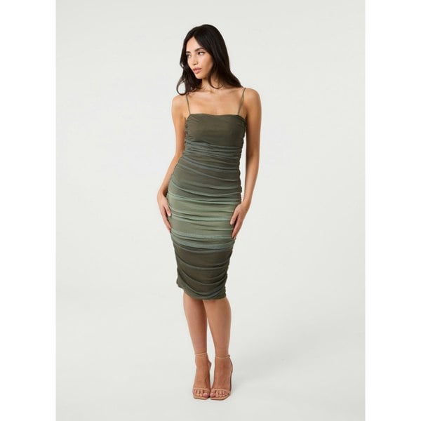 Pink Vanilla Ombre Mesh Midi Dress