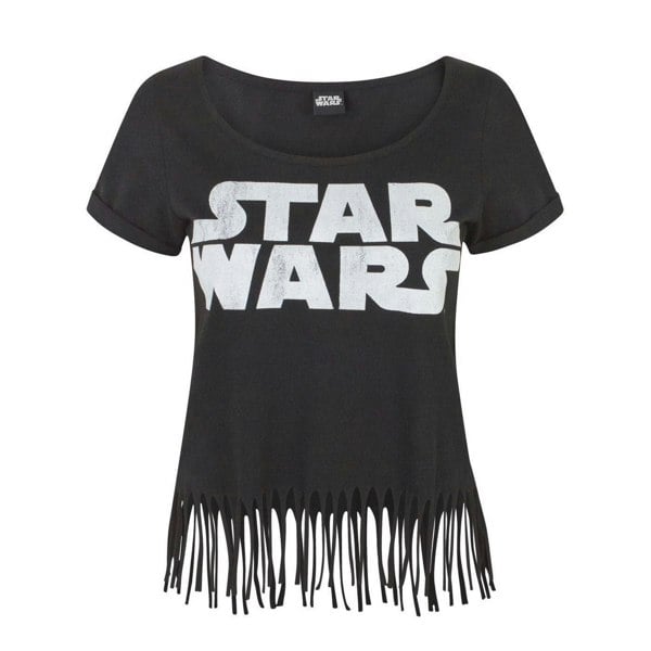 Star Wars Womens/Ladies Logo Fringe Top - Black