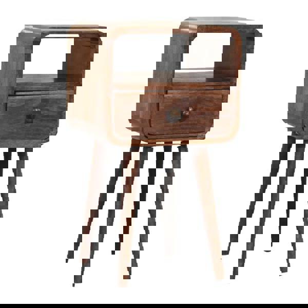 Artisan Furniture Mini Honey Caramel Curved Bedside with Open Slot