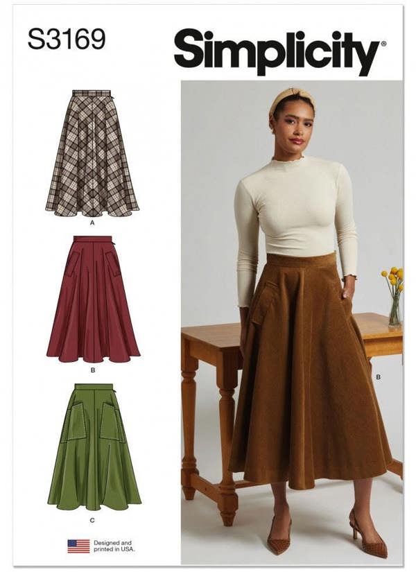 Simplicity Sewing Pattern 3169, Skirts for Women, M1 (10-12-14-16-18) - Intermediate