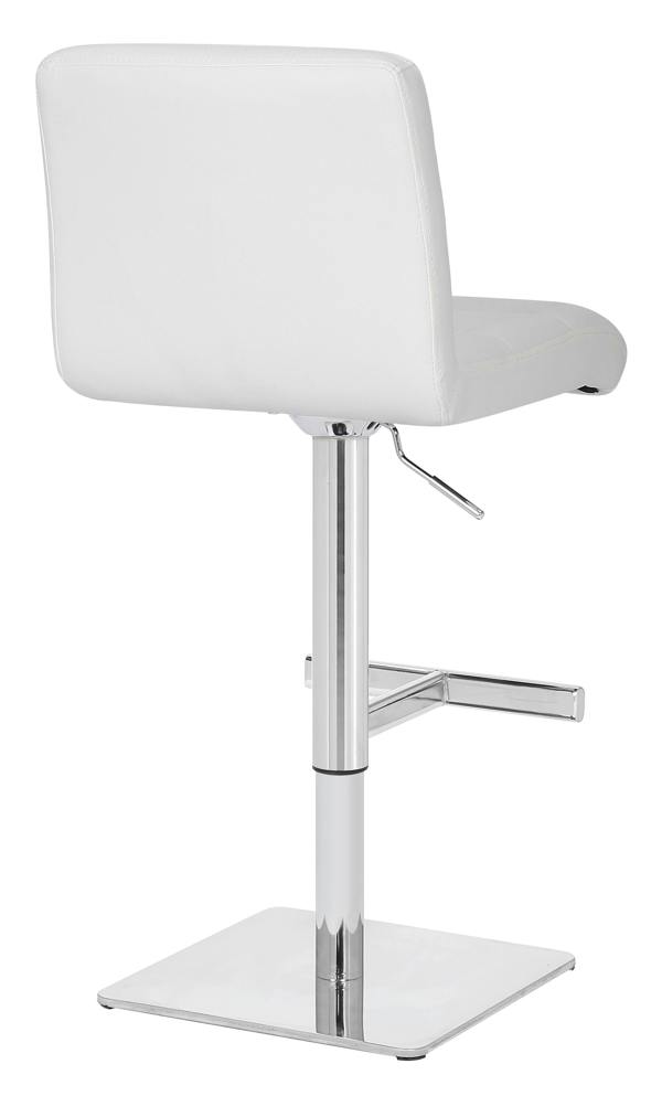 Lamboro Luscious Deluxe Breakfast Bar Stool, Chrome Footrest, Adjustable Swivel Gas Lift, Home Bar & Kitchen Faux-Leather Barstool, White