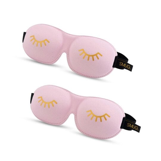 Contoured Sleep Mask Twin Pack Sets - Various Designs - Wink Baby Pink