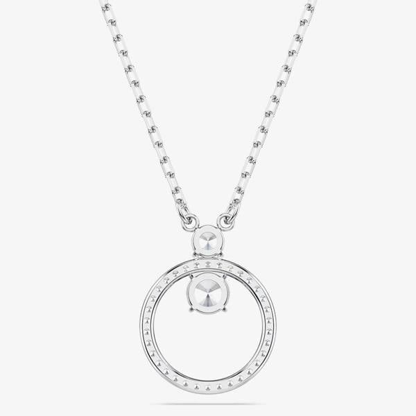 Swarovski Constella Rhodium Plated White Circle Necklace 5692261