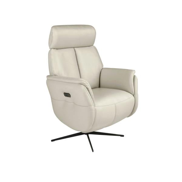 Angel Cerdá Swivel recliner armchair in pearl grey leather 5243
