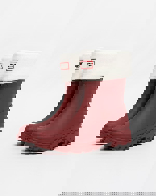 Hunter Fleece Short Boot Sock side shot in welly