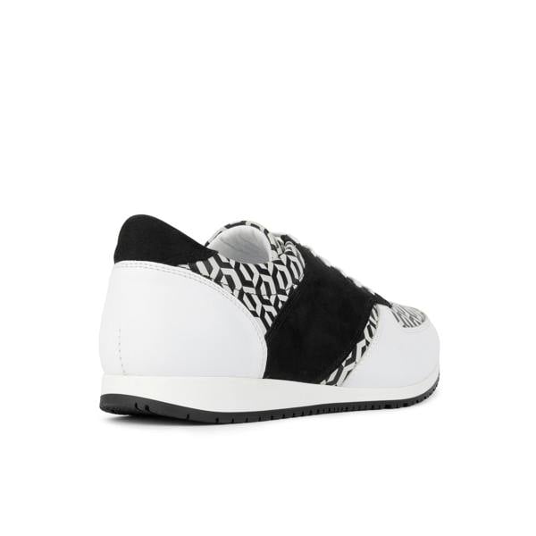 Embassy London San Francisco - White & Black Hexa - Men's lace-up leather & suede trainer