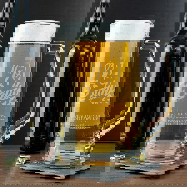 Personalised Memento Company Personalised No.1 Daddy Glass Pint Stern Tankard