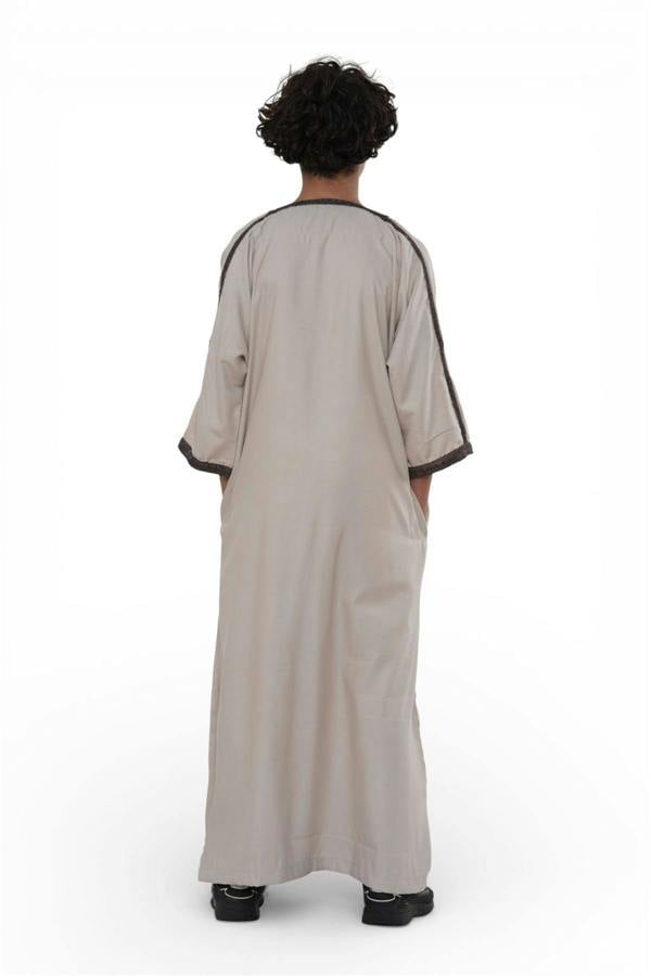 Infinity Leather Kids Boys Moroccan Thobe Robe Djellaba Gandoura Eid Jubba- K-HM66