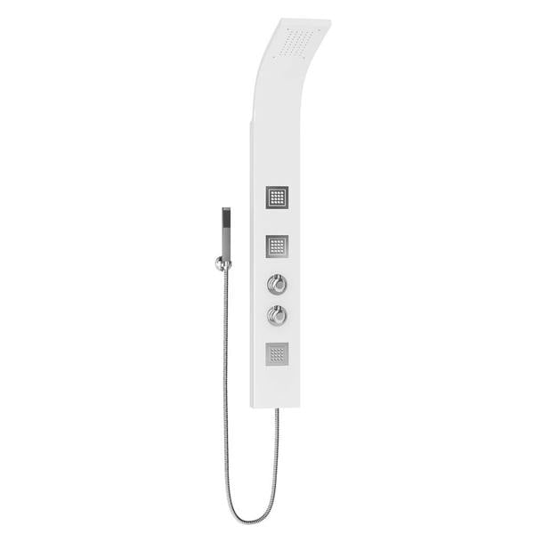 Flode Lulia | Thermostatic Shower Panel | Including 3 Inset Body Jets | White