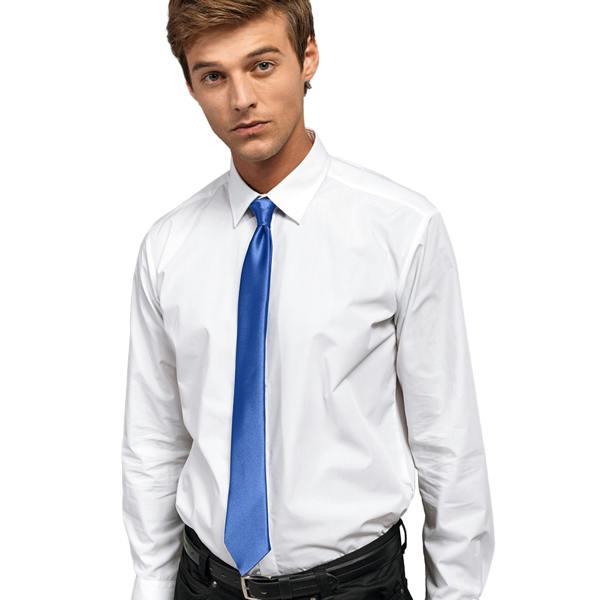 Premier Colours Mens Satin Clip Tie - Royal